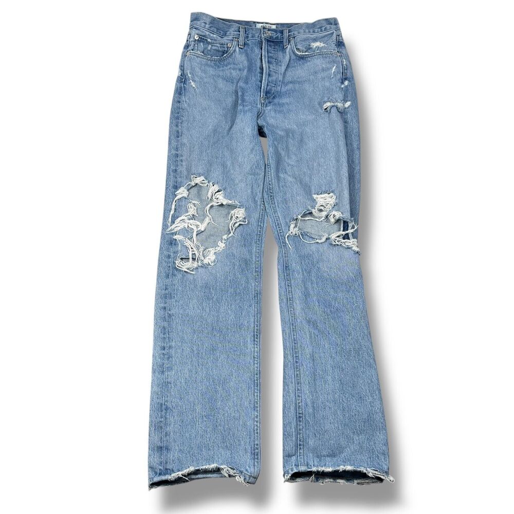 Agolde 90s Jeans Women’s 26 Blue Denim Distressed 5-Pockets Straight Leg‎ Cotton
